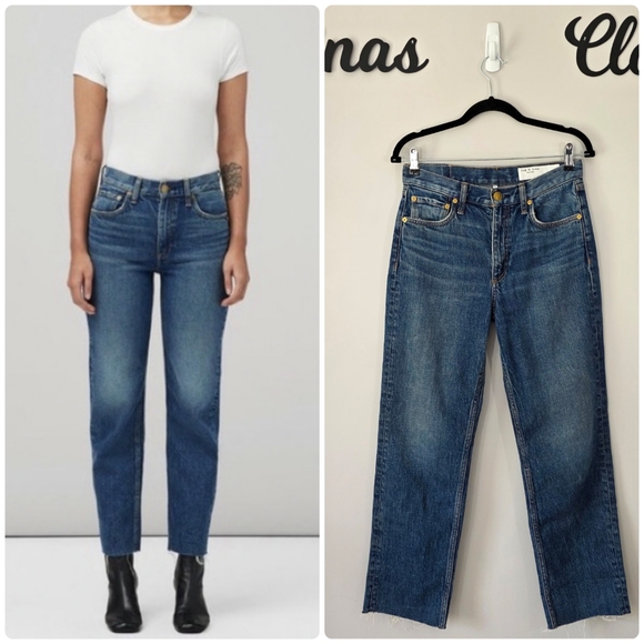 Rag & Bone Harlow Mid Rise Straight Jeans in Clover Wash Size 26 - Picture 1 of 12